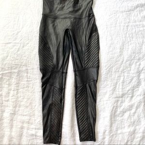 Spanx faux leather moto leggings